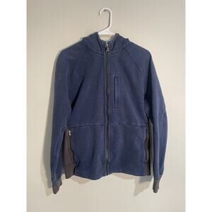 Lululemon Athletica Core Navy Blue Thick Warm Ribbed Training Zip Hoodie Sz L